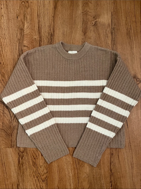 Pink Rose Sweaters - Pink Rose Textured Striped Sweater